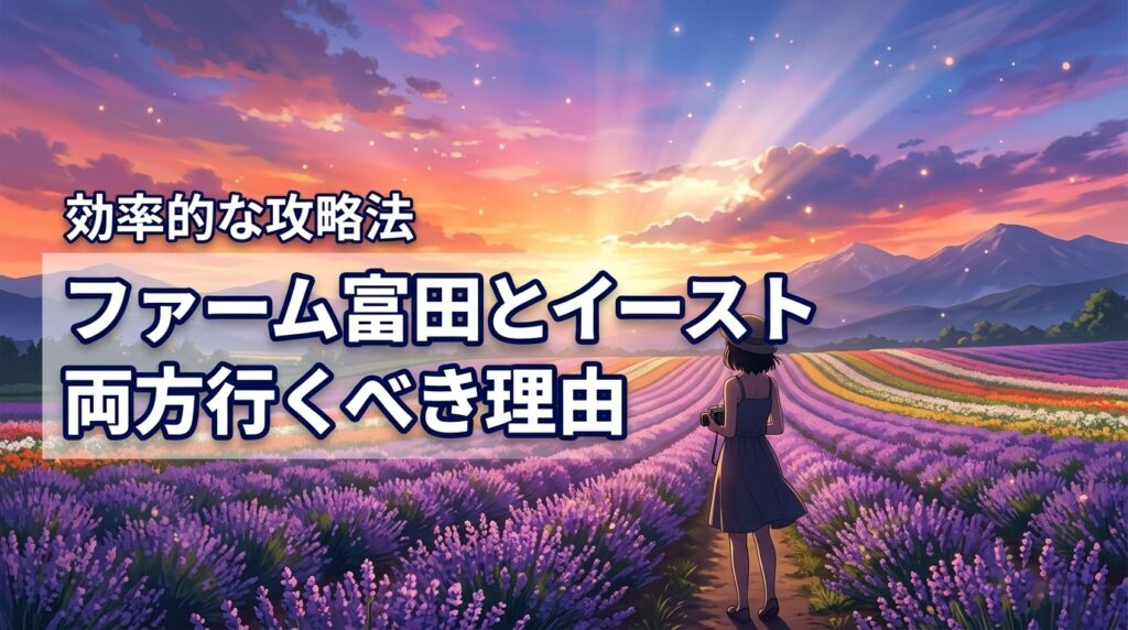 【結論】ファーム富田とラベンダーイーストはどっちも行くのが正解！効率攻略法