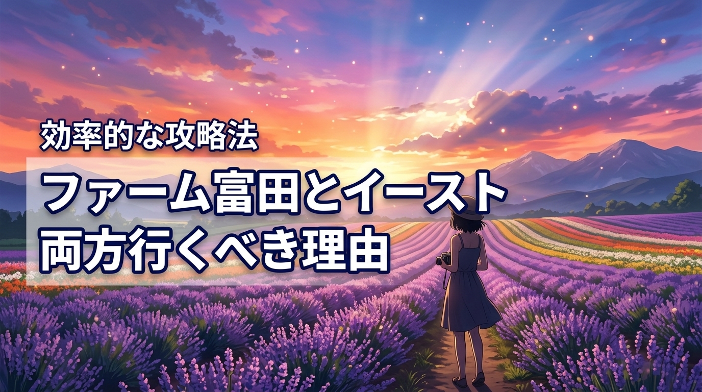 【結論】ファーム富田とラベンダーイーストはどっちも行くのが正解！効率攻略法